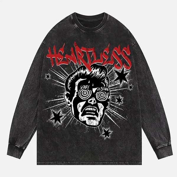 Elevate your style with the Hellstar Graphic Acid Washed Crew Neck Sweatshirt. Featuring a unique graphic design and acid-washed finish, it's perfect for a trendy look.